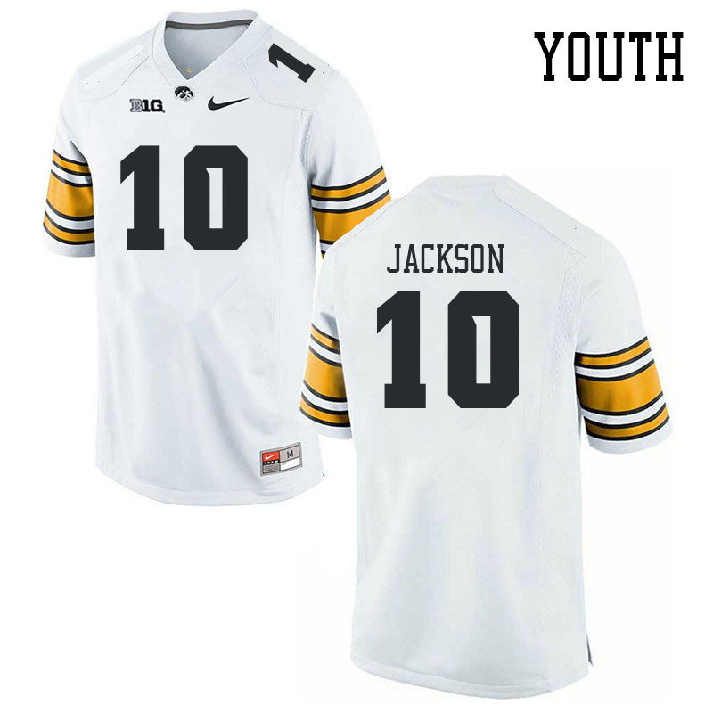 Youth #10 Nick Jackson Iowa Hawkeyes College Football Jerseys Stitched Sale-White - Click Image to Close